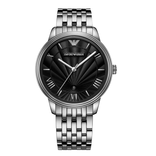 Emporio Armani/安普里奥阿玛尼 商务时尚钢带黑盘欧美表石英非机械男士腕表 生日礼物送男友 AR1614