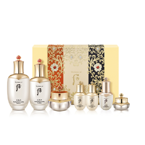 Whoo/后  天气丹花献光彩三件套礼盒 （正装：水150ml+25ml乳110ml+25ml面霜25ml小样：眼霜5ml+精华8ml）