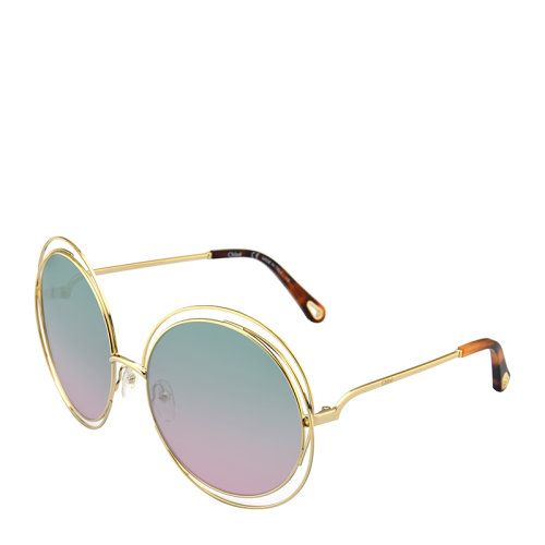 CHLOE/克洛伊 蔻依 金色 圆形 大框 女士 太阳镜 渐变色镜片 墨镜 眼镜 CE114SD 62mm CHLOE 克洛伊