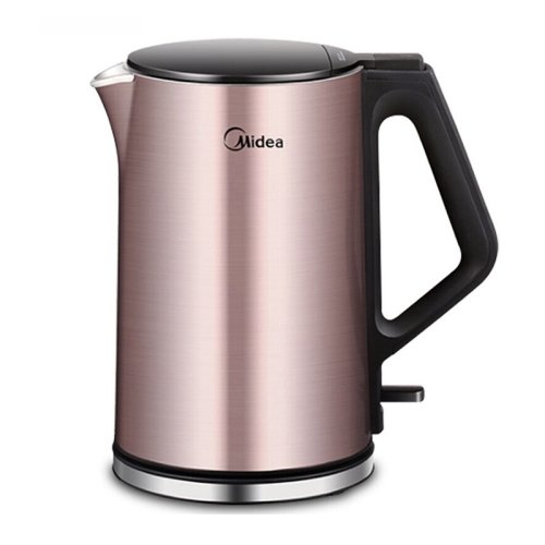 Midea/美的 电水壶烧水壶电热水壶全不锈钢一体无缝内胆1.5L双层防烫防干烧HJ1510a