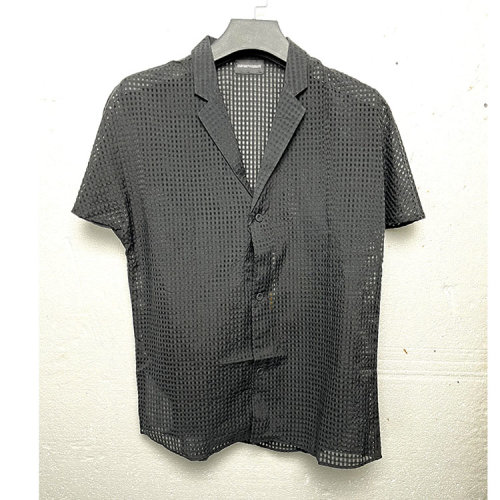 Emporio Armani/安普里奥阿玛尼 黑色男士短袖衬衫