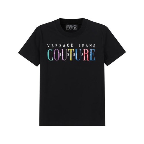  VERSACE JEANS COUTURE 女士黑色棉质短袖T恤 72HAHT06 CJ00T 899 PLFSX