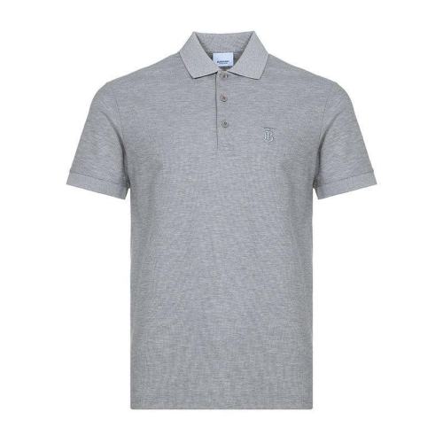  BURBERRY/博柏利 灰色logo刺绣男士Polo衫 80140061 PLFSX
