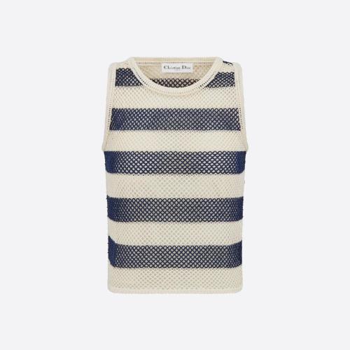  DIOR迪奥 22年秋冬 女士 背心 Dior Mariniere 无袖上衣 314T26AM701_X5899