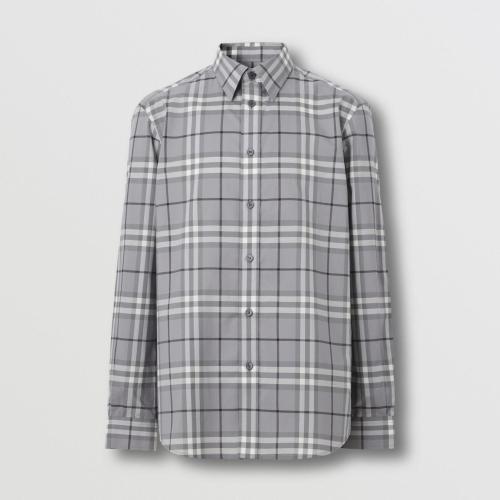  BURBERRY 22年秋冬 男士 格纹棉质衬衫 80554911