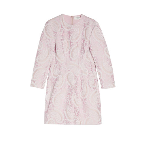 MaxMara/麦丝玛拉 22年早春新款 PANIA系列 女士粉色涤纶棉质混纺佩斯利花纹连衣裙2221172706001