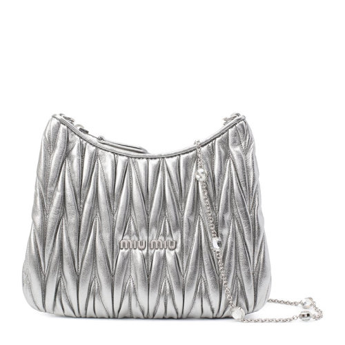 Miu Miu/缪缪 女士银色单肩包 5BH189-2CE3-F0135