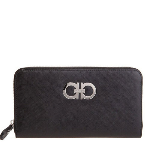 Salvatore Ferragamo/菲拉格慕 女士 女包 黑色皮革时尚钱包卡包 0474144 22B300