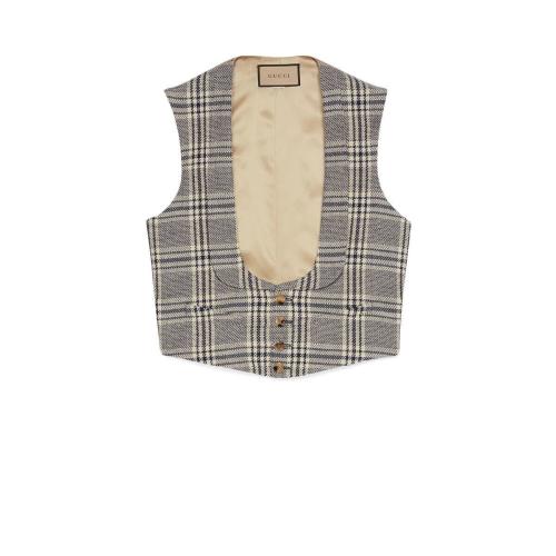  GUCCI古驰 22年秋冬 男士 Gucci HA HA HA特别系列格纹马甲 719365 ZAC6B 4632