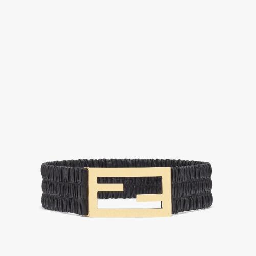  FENDI芬迪 22年秋冬 女士 腰带 黑色纳帕皮革腰带 8C067_BVEF0KUR