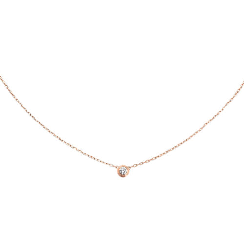 CARTIER/卡地亚 DIAMANTS LéGERS小号18K金玫瑰金钻石项链 B7215700