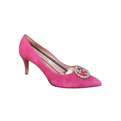 Gucci 古驰 女士大钻扣经典双G logo水晶鞋