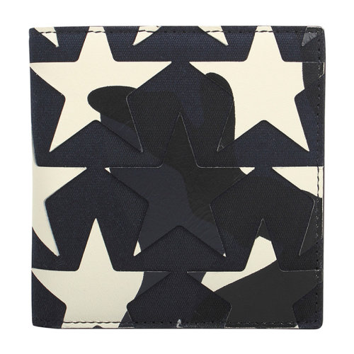  Valentino/华伦天奴  男包男士织物皮革时尚经典星星图案折叠钱包  NY2P0616GAC 21J
