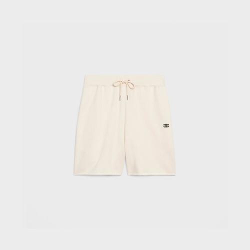  CELINE赛琳思琳 22年秋冬 女士 短裤 TRIOMPHE刺绣棉/山羊绒短裤 2Z057450I.01LI