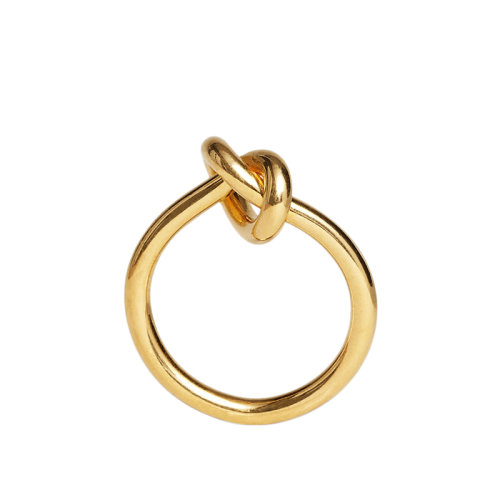 CELINE/赛琳 经典KNOT系列 金色黄铜绳结情人结戒指指环46N636BRA.35OR