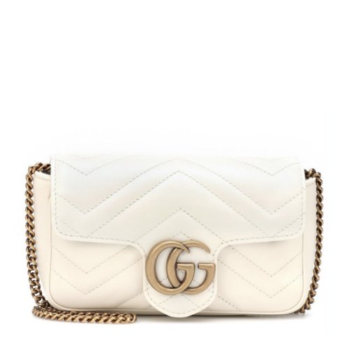 GUCCI/古驰女士双GGMarmont系列绗缝牛皮超迷你手袋单肩斜挎包ak476433女包