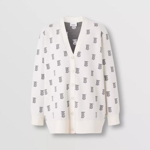  BURBERRY 22年秋冬 女士 专属标识羊毛混纺宽松开衫 80571601