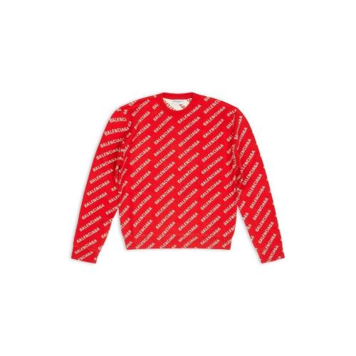  BALENCIAGA巴黎世家 22年秋冬 女士 长袖T恤 满印迷你标识针织衫 703209T32336090