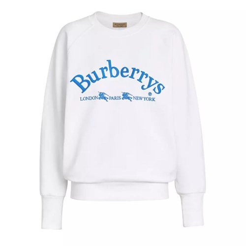 BURBERRY/博柏利 女卫衣圆领长袖字母印花卫衣 白色8002923