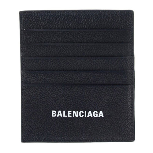 Balenciaga/巴黎世家男士黑色小牛皮经典字母徽标印花装饰钱夹钱包卡夹卡包男包 655684-1IZI3-1090