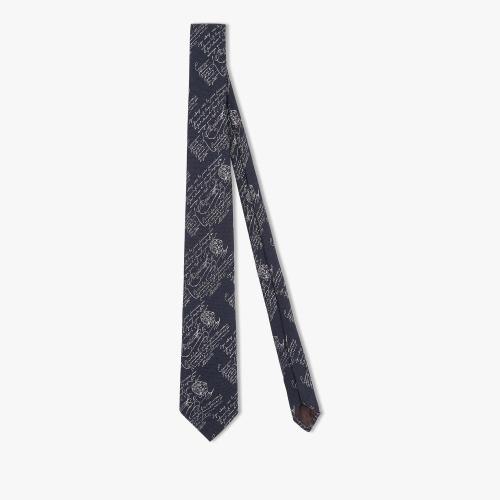  伯鲁提BERLUTI 22年秋冬 男士 领带 羊绒与真丝scritto图纹领带 TJ77-SBGM_RTW-N81