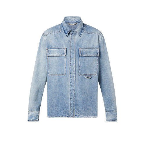 Louis Vuitton/路易威登 22年秋冬新款 男士靛蓝色纯棉牛仔夹克式衬衫1AA506