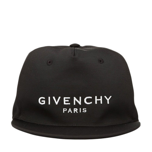 Givenchy/纪梵希 男士黑色尼龙混纺LOGO刺绣魔术贴绑带鸭舌帽棒球帽运动帽 BPZ001K0CE-001
