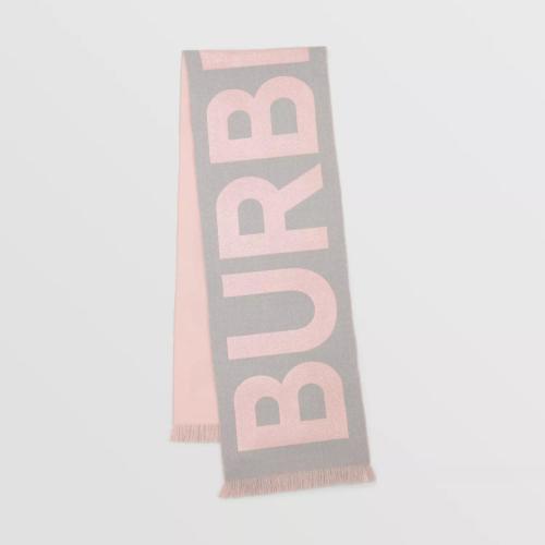 BURBERRY 22年秋冬 女士 金银线徽标羊毛混纺围巾 80640101