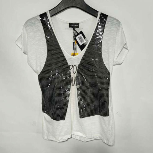 Emporio Armani/安普里奥阿玛尼/黑白拼色女士短袖T恤