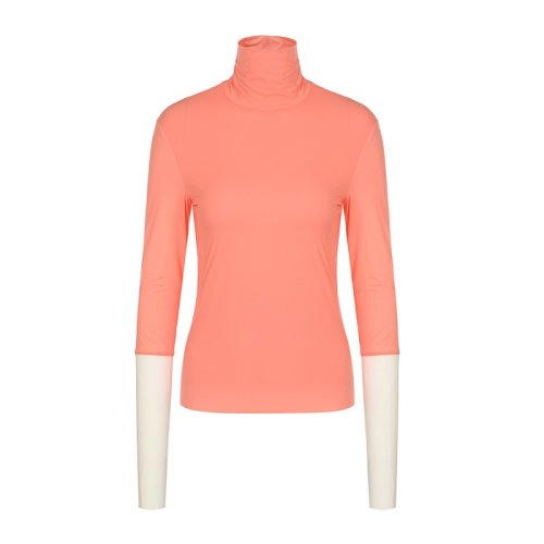 Sportmax/斯宝麦斯 玫瑰粉-米白拼色 女士长袖T恤