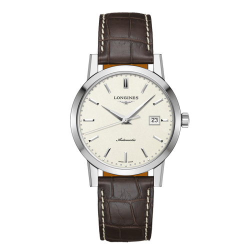 LONGINES/浪琴  经典复刻系列 自动机械表精钢表壳皮质表带米色表盘男表40毫米L4.825.4.92.2