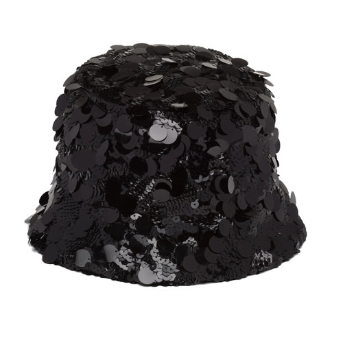 PRADA/普拉达  女士黑色亮片渔夫帽1HC137_959_F0002