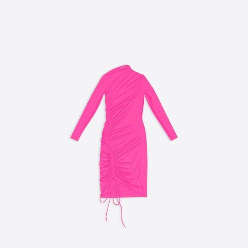  BALENCIAGA巴黎世家 22年春夏 女士 连衣裙 Womens Mini Dress in Fluo Pink 704440TYK075900