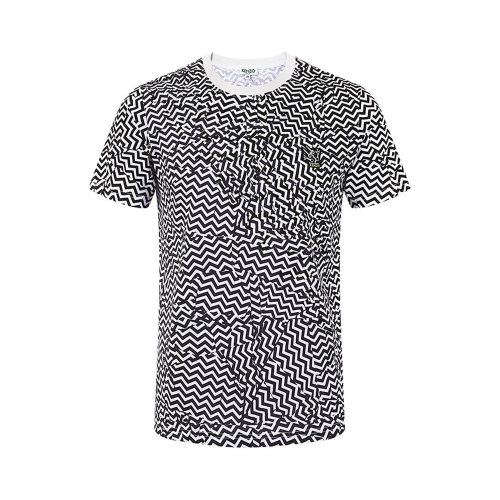 KENZO/高田贤三 男士棉质花纹印花装饰圆领短袖上衣T恤 4OT5TS018-18