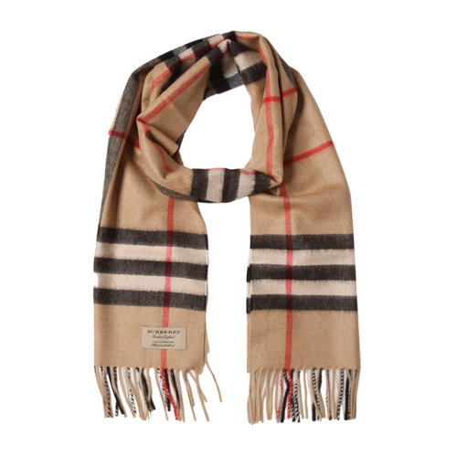 BURBERRY/博柏利 热卖 男女同款 中性经典驼色羊绒格纹流苏围巾围脖 3929522