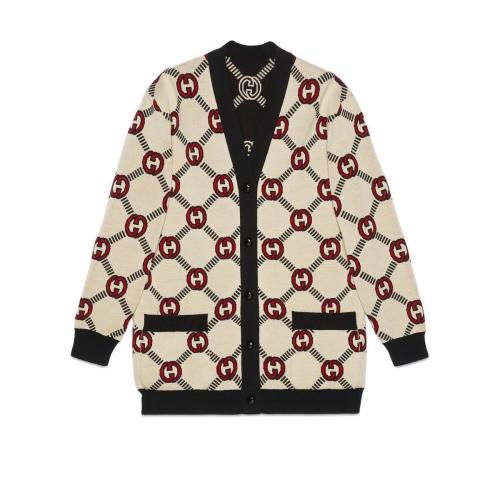  GUCCI古驰 22年秋冬 女士 互扣式双G双面羊毛开衫 678308 XKB7T 9194 预定商品2-6周发货