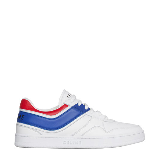 CELINE/赛琳 22年早春新款 TRAINER系列 女士光学白色/蓝色/红色拼色牛皮革运动鞋345033338C.01DB