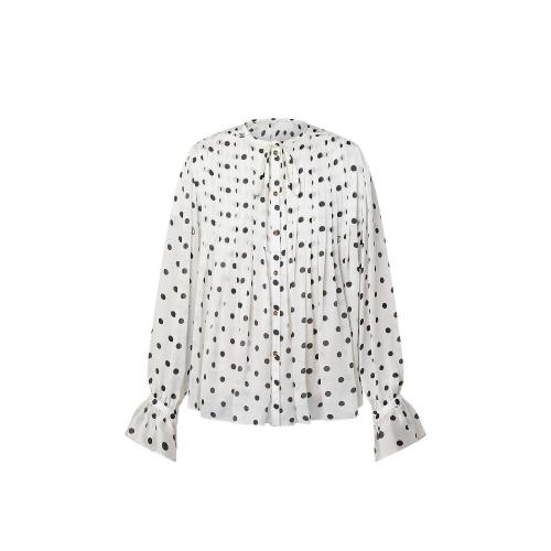  LV路易威登 22年秋冬 女士 长袖衬衫 SHEER MOUSSELINE POLKA DOT BLOUSE 1A9WUK 1A9WUJ 1A9WU