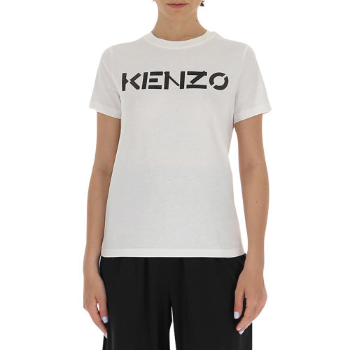 Kenzo/高田贤三 女士纯色棉质经典字母徽标印花装饰圆领短袖上衣T恤 FB62TS8414SA 多色可选