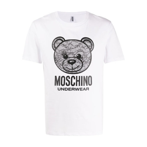 MOSCHINO/莫斯奇诺  男装 小熊图案 男士白色棉质时尚圆领春夏短袖T恤 A19118120