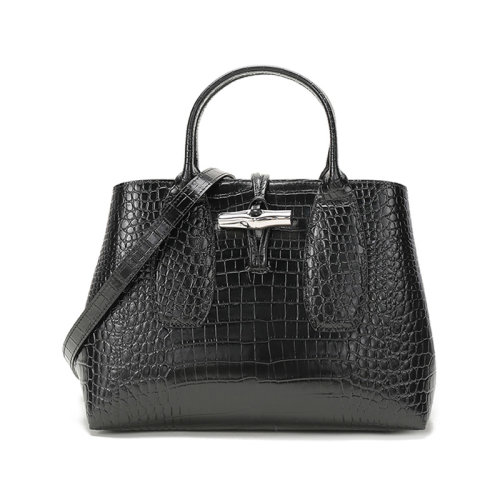 Longchamp/珑骧  女士ROSEAU系列中号牛皮手提单肩斜挎包竹节包 10058 HTS