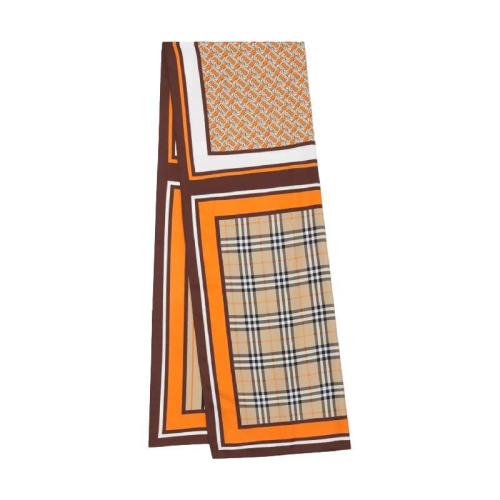  BURBERRY 22年秋冬 女士 专属标识拼典藏条纹格纹丝巾 80265421