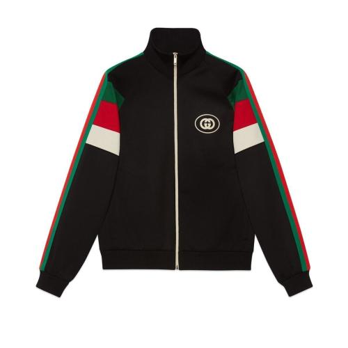  GUCCI古驰 22年秋冬 男士 饰织带氯丁橡胶拉链夹克 698448 XJEEP 1152