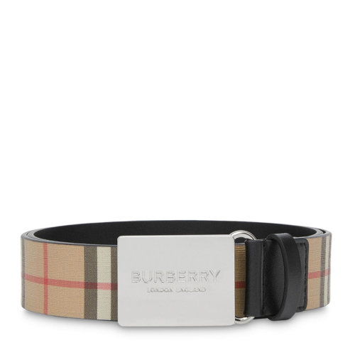 BURBERRY/博柏利 男士经典Vintage 格纹饰牌搭扣环保帆布腰带皮带 8015612