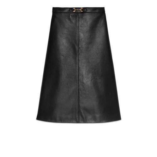  GUCCI古驰 22年秋冬 女士 双G皮革半身裙 659232 XN336 1000