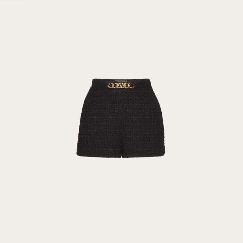  VALENTINO华伦天奴 22年秋冬 女士 短裤 SHORT VLOGO CHAIN EN WOOL TWEED 2B3RF2E26U80NO