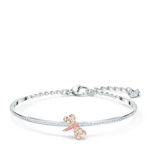 Swarovski/施华洛世奇 ETERNAL FLOWER系列 女士镀白金色/镀玫瑰金色仿水晶石可爱小蜻蜓手镯手环手链 5518138