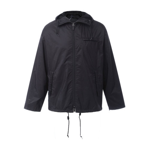 PRADA/普拉达 黑色连帽男士夹克 男士外套 外搭 男士上装