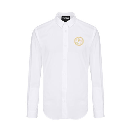 VERSACE/范思哲衬衫休闲百搭男士潮流衬衫图案LOGO简约黑色白色