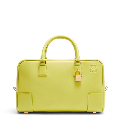 LOEWE/罗意威   女士中号青柠黄色纳帕小牛皮Anagram压纹单肩斜挎手提包0010623825